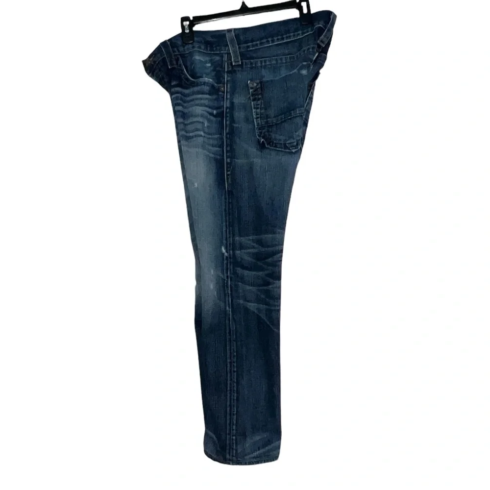 True Religion Men’s Bobby Jeans Size 36 Distressed RN#112790 Baggy Button Fly